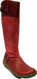 El Naturalista N736 Womens Ladies Red Grain Wax Leather Tall Flat Boot