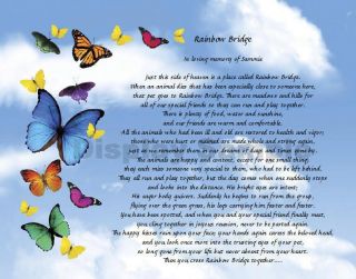 Rainbow Bridge Poem Loss Of Pet Personalized Memorial