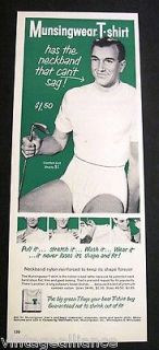 Vintage 1955 Illustrated Man in Munsingwear Underwear w/ Golf Club 50