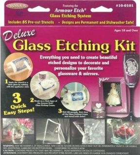 Armour Etch Deluxe Glass Etching Kit with 85 Stencils