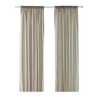 Pair of VIVAN Window Drapes  2 Curtain Panels (Beige) 57x 98 each
