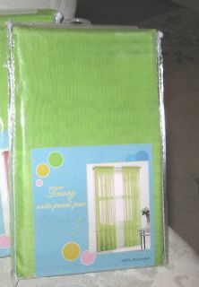 84 TRACY Sheers Panels CURTAINS BRIGHT lime KIWI GREEN VOILE New