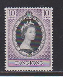 1953 Hong Kong SC# 184 Coronation Issue M LH