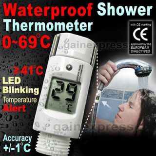 Digital Shower Head Water Thermometer with Alarm Alert Baby LED Light