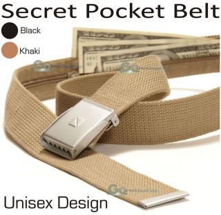 Unisex Mens Womens Secret Money Pocket Belt Security Zipped Trouser