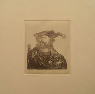 REMBRANDT Amand Durand Signed Etching JUPITER AND ANTIOPE, THE LARGER