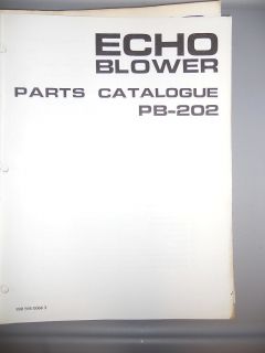 Echo Parts Catalogue Blower PB 202