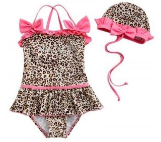 One pieces new baby girls Swimwear Leopard kids Swimsuit Bikini skirt