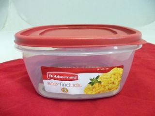 RUBBERMAID 14 CUP EASY FIND SQUARE FOOD CONTAINER RED LID 1777161 NEW