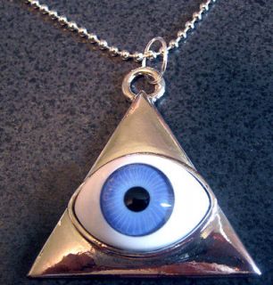 Evil Eye Silver Plated CHROME 23 Pendant Charm Necklace egyptian