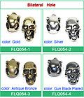 Colors Bilateral Hole Charm Metal Skull For Paracord Knife Lanyards