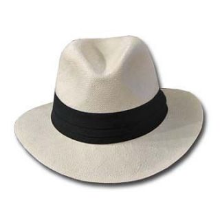 NEW MONTE CRISTO Fedora Panama White Straw Hat