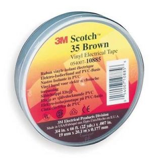 SCOTCH 35 3/4X66 BROWN Electrical Tape, Color Coding, Vinyl, Brown, 3