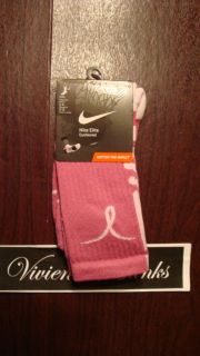 Nike Elite Basketball Socks MEDIUM Breast Cancer Pink Kay Yow galaxy
