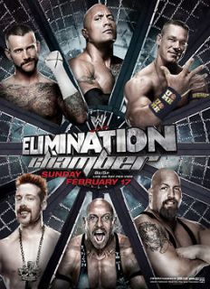 WWE Elimination Chamber 2013 Poster Feat. The Rock, CM Punk, John Cena