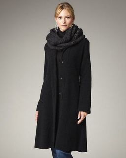 NWT Eileen Fisher BLACK Fine Boucle Shawl Collar Jacket Coat XL $378