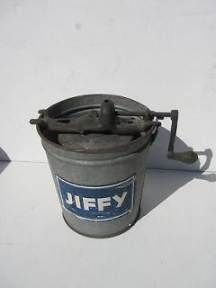 Antique Primitive Jiffy Hand Crank Ice Cream Maker