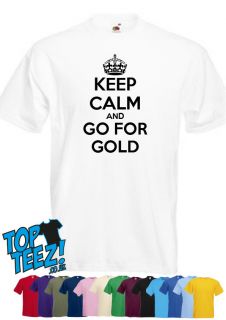 SHIRT LONDON 2012 TEE GOLD MEDAL KEEP CALM T SHIRT GO FOR GOLD
