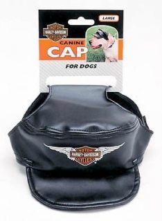 Harley Davidson Black Dog Canine Cap Hat Vinyl XS
