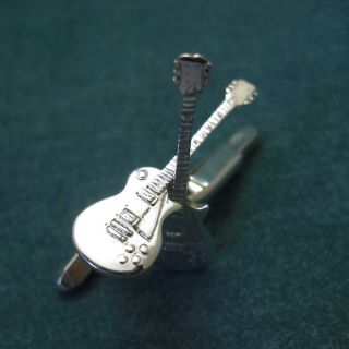 Silver Gibson electric Guitar Cufflinks, Les Paul, SG, Flying V, or