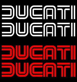 DUCATI MOTORCYCLE DECALS (1.5 X 8 each) ANY COLOR