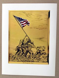 Vintage 1970s U.S. Marines So Proudly We Hail Iwo Jima Color Foil