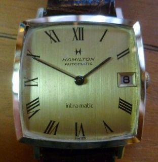 HAMILTON Intra matic wristwatch automatic, 13.5g Gold, JUST SERVICED