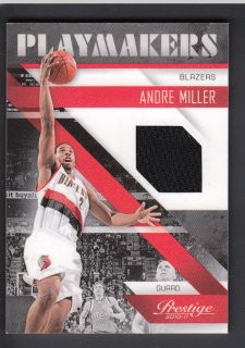 Andre Miller 2010 11 Prestige Playmakers Game Worn Jersey Card #17
