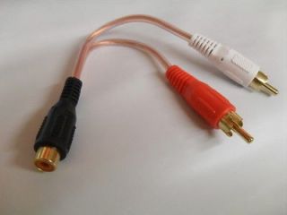 6inch RCA Female to 2 RCA Male Coaxial Splitter Adapter Gold Plated