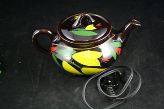 ROYAL CANADIAN ART POTTERY ELECTRIC TEAPOT HAND PAINTED