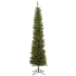 SLIM PENCIL PINE CLEAR STAY LIT LIGHT CHRISTMAS TREE PRELIT NEAR 9
