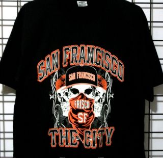 SF San Francisco City GiANTS Colors Gangster Skull shirt Black Bandana