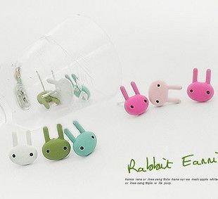 PAIR Cute Lovely Funny Fashion Rabbit Bunny Head Face Stud Earrings