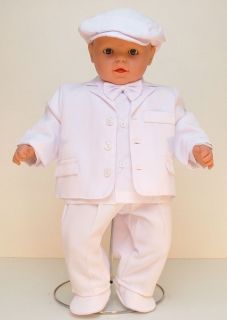 NEW Baby Boy Wedding Pageboy Suit Formal Christening Outfit Snow white
