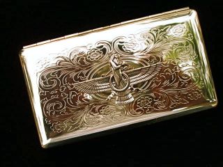 Gold Farvahar ID Credit Business Card Case Holder Iranian Persian