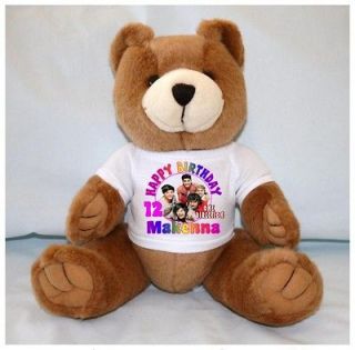 ONE DIRECTION 13 Brown Birthday Teddy Bear Personalized T Shirt ANY