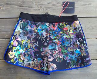 NWTS Cynthia Rowley Neoprene Sport Shorts Modern Floral Swirl Print