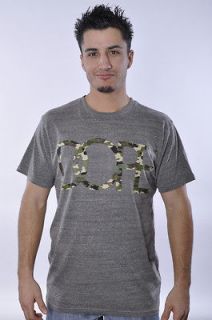 NEW MENS DOPE COUTURE CLASSIC LOGO LETTER ARMY HEATHER GREY CAMO TEE T