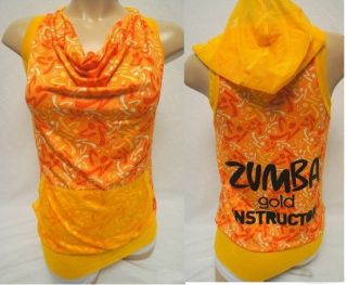 Zumba Fitness Gold INSTRUCTOR MESH HOODIE SHIRT TOP Size M ~H2F~Wow