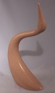 Mid Century Decorative Jaru Swan Figurine Pink W/Crackle Glaze 15