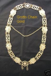 Grotto Chain Collar Jewel Masonic Regalia Gold Medal