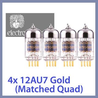 4x NEW Electro Harmonix 12AU7 Gold EH ECC82 12AU7A Tubes, Matched Quad
