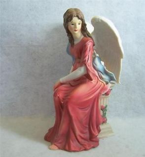 WELL PORCELAIN ANGEL ~ Seated, 9 Inches Tall, owell