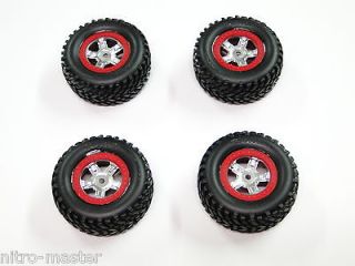 NEW TRAXXAS 1/16 SLASH Wheels & Tires RED Rings RD26R