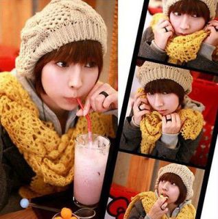 New Fashion 6 Colors Warm Winter Women Beret Braided Baggy Beanie Hat