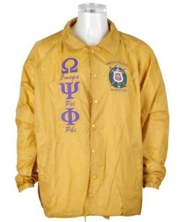 Psi Phi Fraternity Jacket Q Dog Omega Gold Nylon Frat Jacket Coat 3 6X