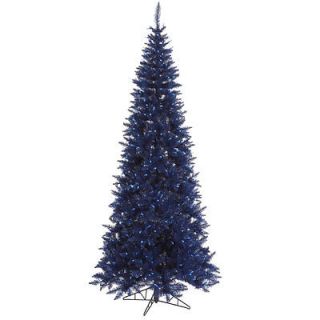 FT GORGEOUS DARK BLUE FIR TREE ~PRETTY BLUE LIGHTS ~SLIM PRELIT