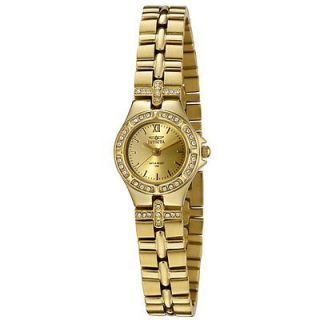 Invicta Womens 0134 Wildflower 18k Gold Crystal Accented Watch $995