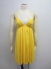 206  Yellow Mari Gold Thin Straps Ruched Casual Dress S