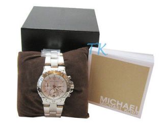 NWT NEW MICHAEL KORS BEL AIRE STAINLESS STEEL WOMENS WATCH SILVER